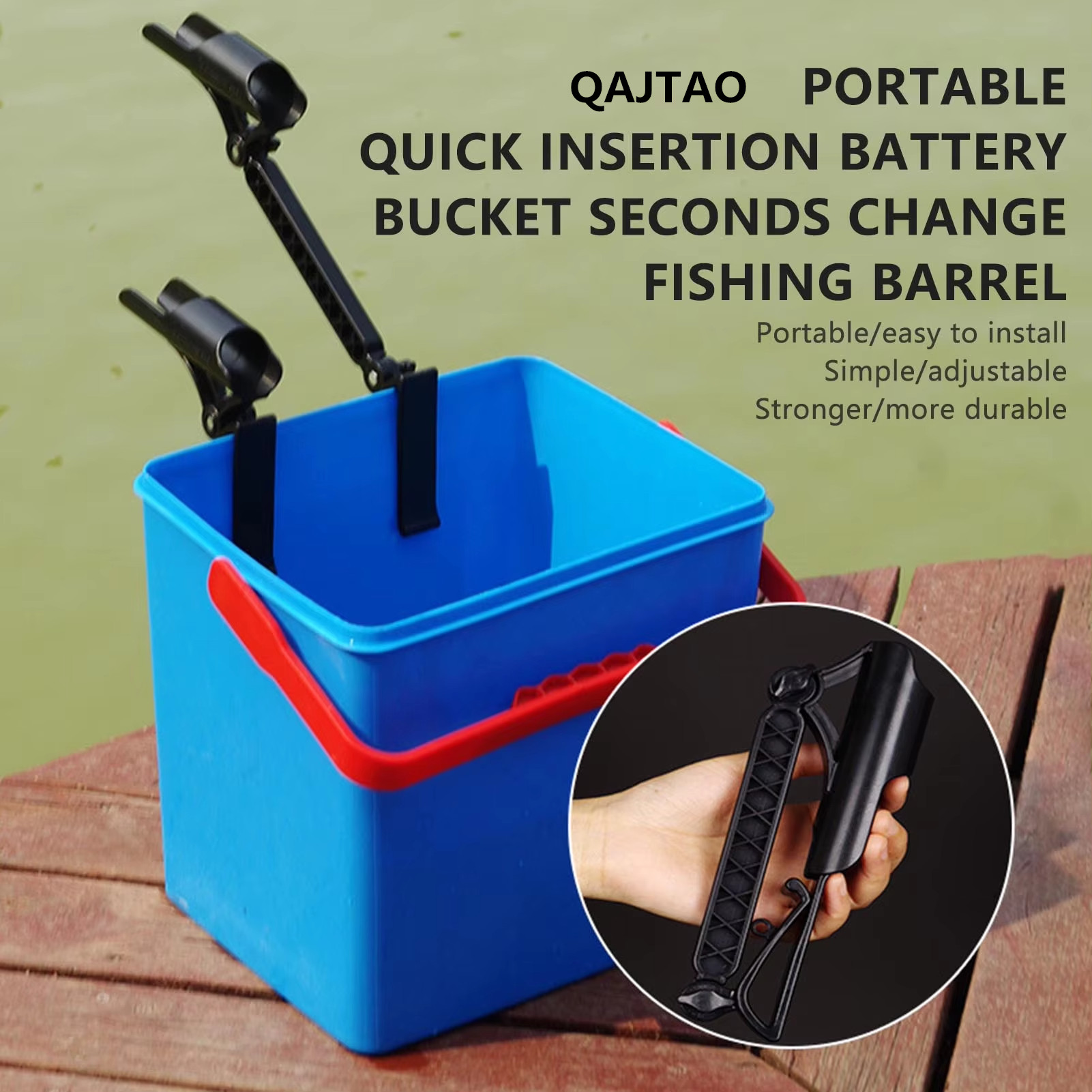 Fishing Rod Ice - QAJTAO ที่วางคันเบ็ดตกปลา ขนาด 10-25 ซม., ถังน้ำแข็ง,