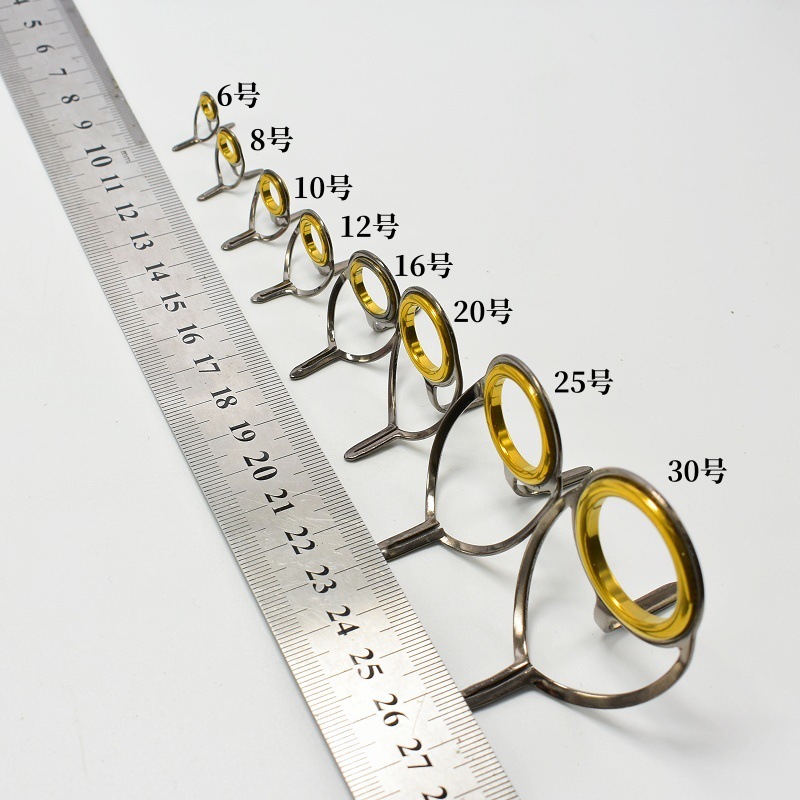 Fishing Rod Tip Replacement - ชุดอุปกรณ์ซ่อมแซมเครื่องมือตกปลา 8 ชิ้น ทำจากสแตนเลส ประกอบด้วย แหวนไกด์คันเบ็ด
