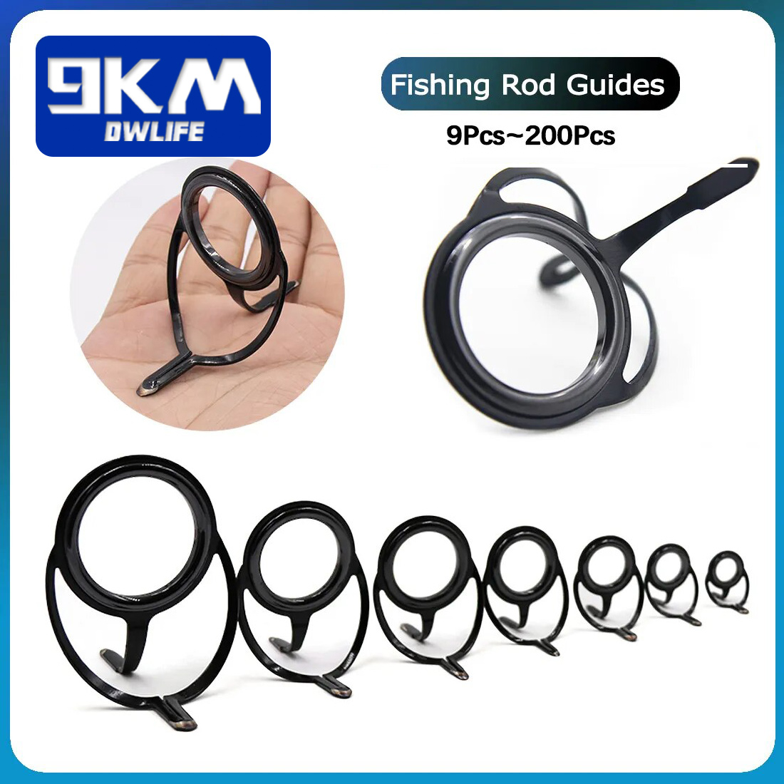 Fishing Rod Guide Replacement - ตกปลาRodชุดซ่อมSpinning Rod Buildingส่วนประกอบสแตนเลสหล่อตกปลาRod Guidesเปลี่ยนชุดTackle 4 ~