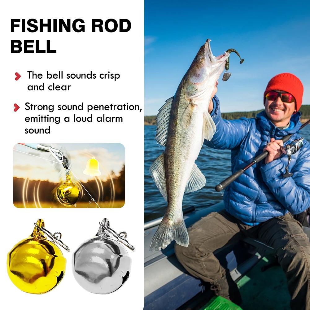 Fishing Rod Ice - 10 ชิ้น กระดิ่งเตือนตกปลาแบบหนีบโลหะ เสียงดัง แจ้งเตือนสองระบบ ตัวบ่งชี้การกัดเบ็ดสำหรับเรือ