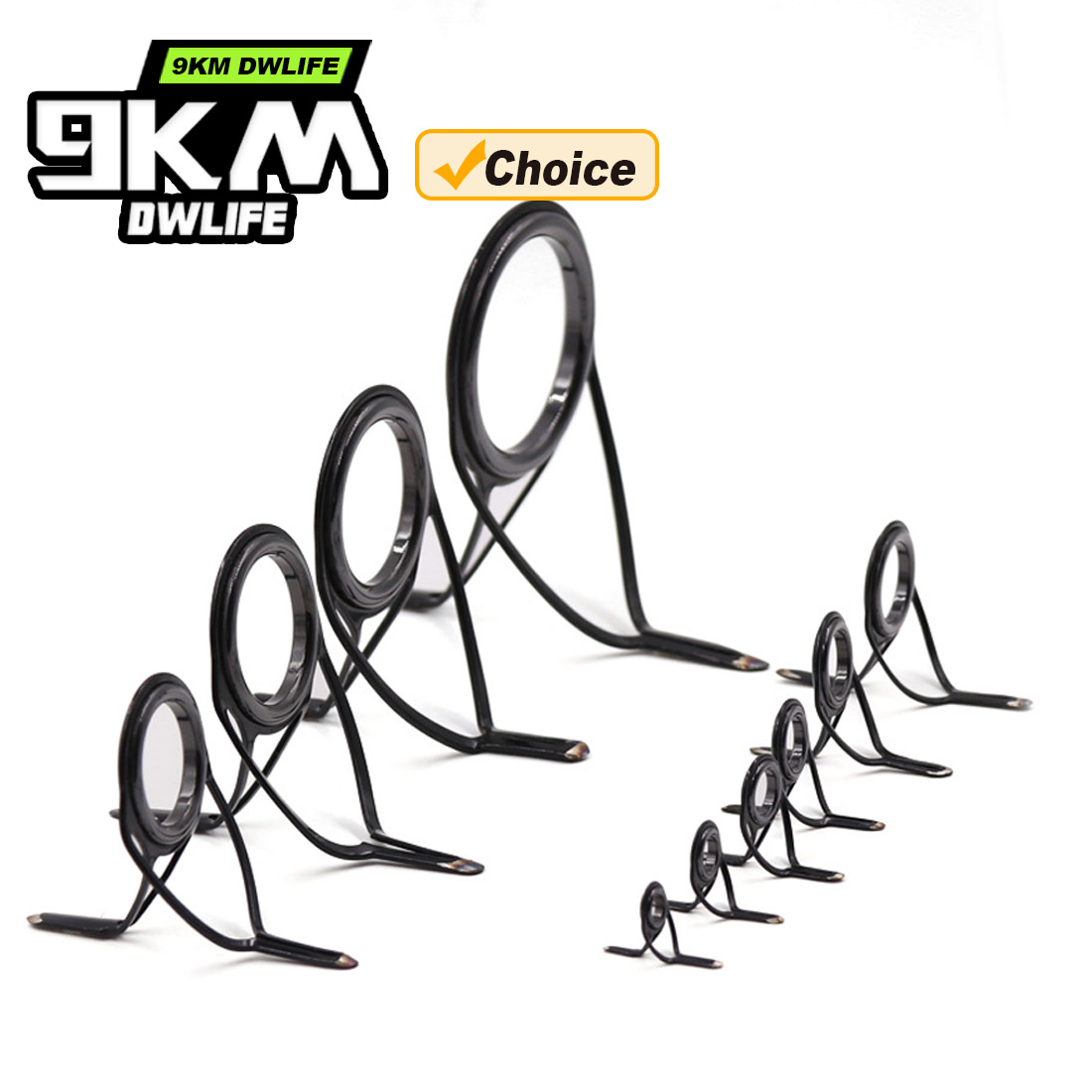 Fishing Rod Guide Replacement - ชุดอุปกรณ์นำสายเบ็ดแบบโค้ง 9KM OB จำนวน 10 ชิ้น