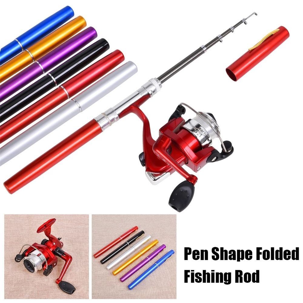 Fishing Rod Ice - คันเบ็ดตกปลาแบบพกพา น้ำหนักเบาพิเศษ รูปทรงปากกา คันเบ็ดสปินนิ่งขนาดเล็ก แข็งแรง ทนทาน