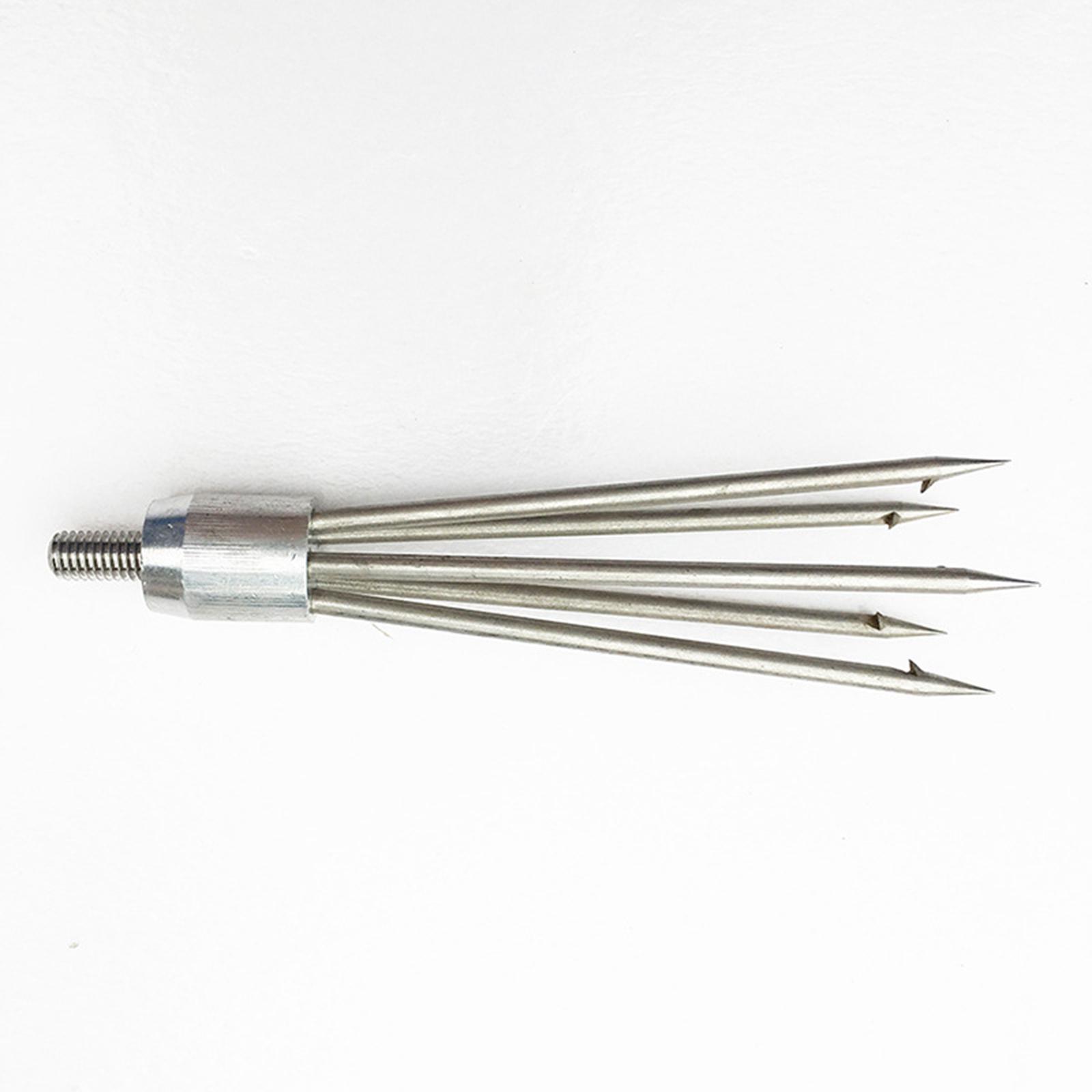 Fishing Rod Spinning - หัวฉมวกตกปลาแบบห้าแฉกพร้อมหนามสำหรับคันเบ็ดตกปลาแบบสปินนิ่ง สีเงิน