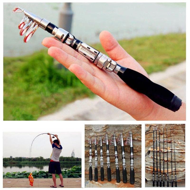 Fishing Rod Casting - คันเบ็ดตกปลาแบบยืดหดได้ขนาดเล็ก 1.0 เมตร แข็งพิเศษ ทำจากไฟเบอร์กลาส พกพาสะดวก