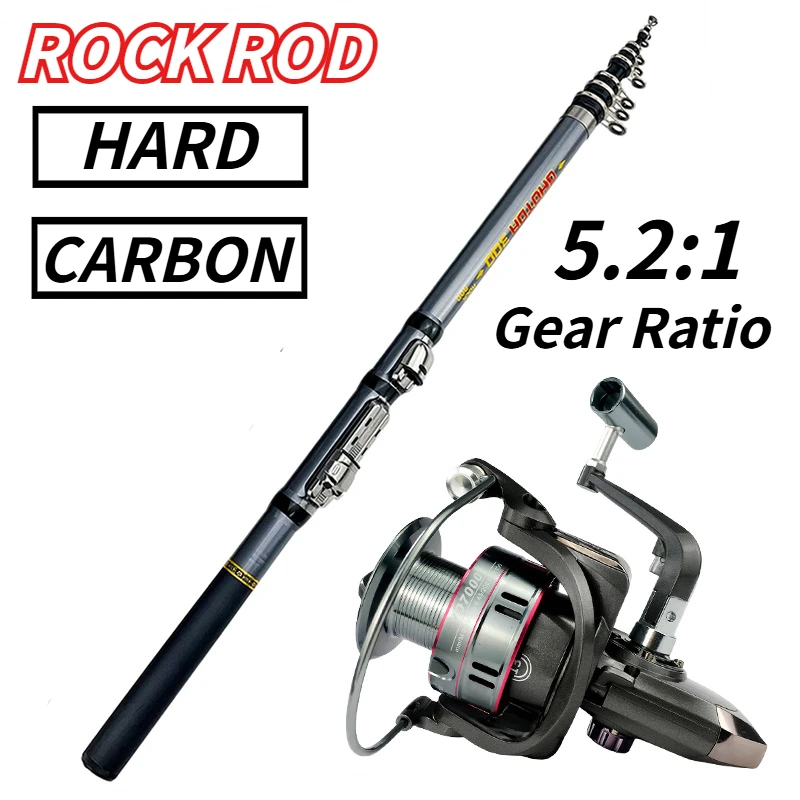 Fishing Rod Surf - Ultralight แบบพกพา Telescopic Rock Fishing Rod