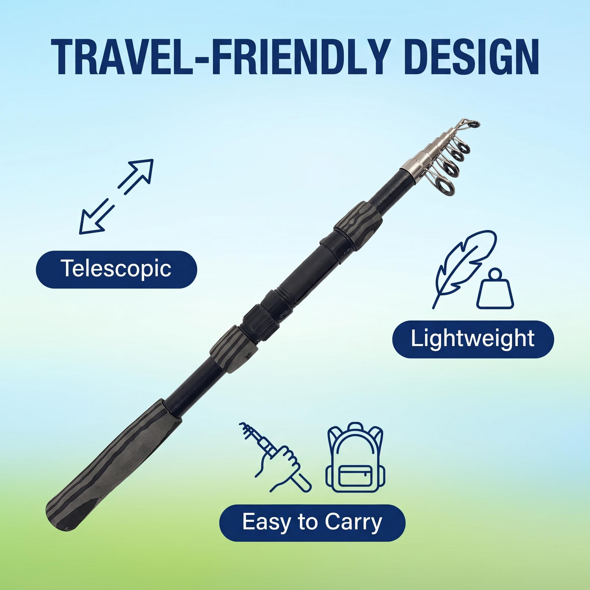 ชุดคันเบ็ดตกปลาแบบพกพา ยืดหดได - Fishing Rod Case บทวิจารณ์และราคา