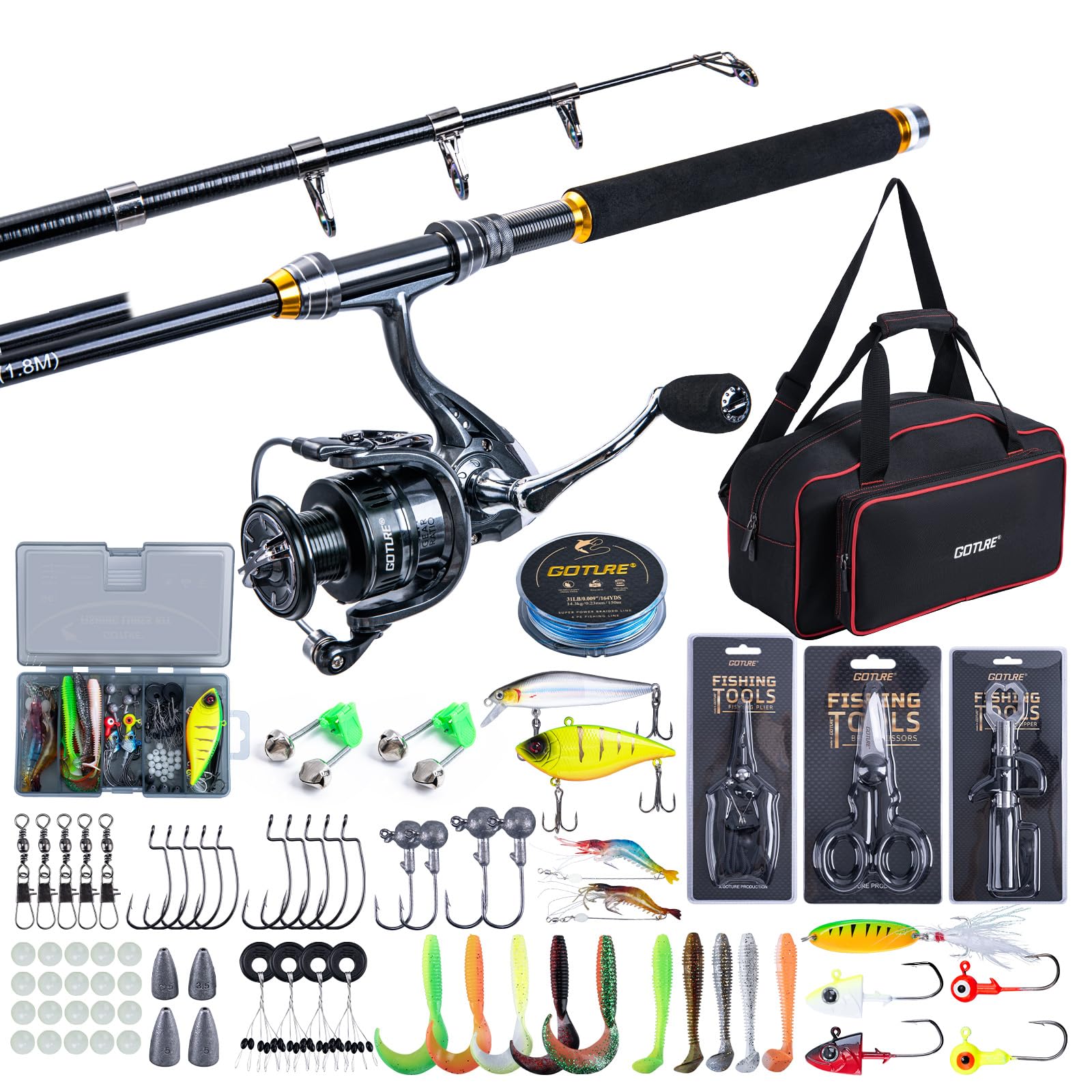 ชุดคันเบ็ดตกปลาแบบยืดหดได้ Got - Fishing Rod Combo บทวิจารณ์และราคา